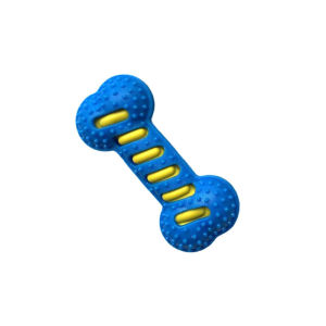 Dog Chew Toy Rubber Squeaker Bite Resistant Teething Stick Dental Cleaning Puppy Training