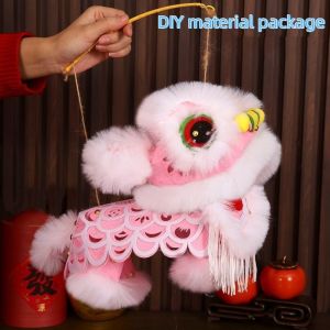 YERZ Chinese Style New Year Lion Dance Lantern DIY Assembly Traditional Handheld Lantern Lantern Craft Kit Auspicious DIY Lion Lantern New Year