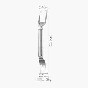 Alat Pemotong Semangka Stainless 2in1 Pisau Parutan Dengan Garpu Watermelon Slicer