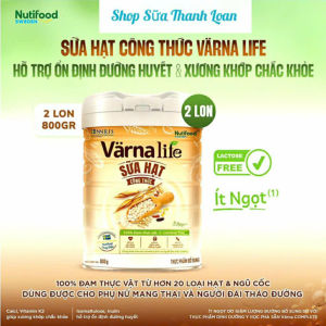 COMBO 2 Hộp Sữa Hạt Công Thức Nutifood Varna Life Hộp 800g.