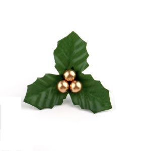12Pcs/set Handmade Artificial Christmas Leaves DIY Cute Bonsai Plant Accessories Christmas Tree Ornament Mini Christmas Holly Wreaths Home Decor