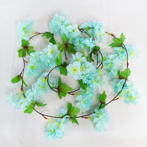 Azgalery PBP67 / Tanaman Hias Artificial Bunga Cherry Blossom Rambat Plastik Buatan Ornamen Hiasan Dekorasi Dinding Ruangan Rumah Outdoor Indoor Juntai Gantung / COD