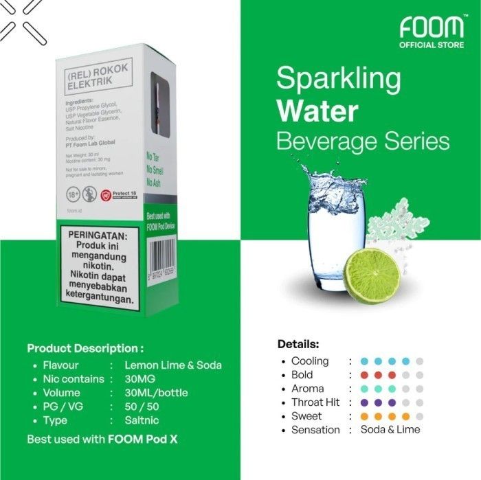 Foom Sparkling Water Salt Nic 30ML by Foom Lab