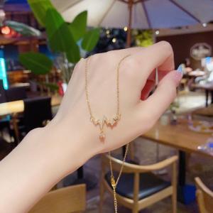 [ Bayar Ditempat ] Kalung Titanium Gold Anti Karat Denyut Hati / Kalung Wanita Titanium Lapis Emas Asli ori / Kalung Titanium Anti Karat Wanita Korea Import