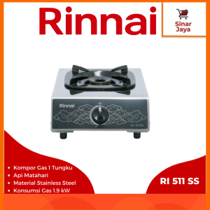 RINNAI RI-511 SS Kompor Gas 1 Tungku Sun Burner (Stainless Steel)
