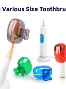 1pc Toothbrush Protective Cover Random color Brush Cover Protective Cover Plastic Clip Portable Travel