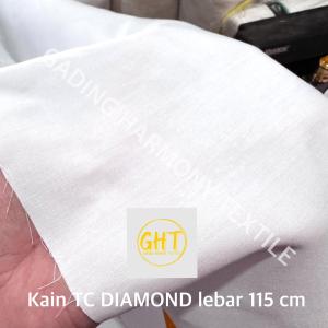 ( per setengah meter ) kain TC DIAMOND SUPERIOR 220 putih lebar 115 cm tetoron katun polyester bahan baju hem kemeja seragam sekolah sarung lapisan luar bantal guling busana muslim gamis koko kerudung jilbab spanduk media lukis pecel lele kafan hordeng