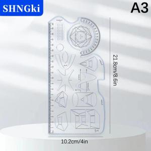 [COD] 🔥🔥🔥SHNGki 1Pcs Đa Chức Năng 360 ° Di Chuyển Hình Học Vẽ Cai Trị Cho Trường Tiểu Học Toán Học Sinh Viên Xách Tay Trong Suốt 3D Phẳng