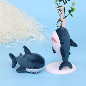 TESDFD Kids Gifts Cartoon Pendant Toys Bag Pendant 15cm Shark Keychain Simulation Shark Plush Key Chain Plush Toy