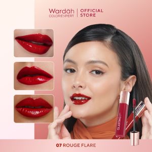 WARDAH Glasting Liquid Lip - Hi-Pigmented Glass Color Ringan Tidak Lengket Transferproof