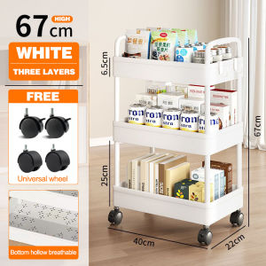 🔥 Multi Layer Bathroom Trolley Cart Organizer Kitchen Shelf Rack Shelf Storage Rack With Wheel