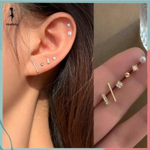 ส่วนลด 10 บาท สำหรับการซื้อ 1 ชิ้น ชุดต่างหูเม็ดเล็กคริสตัลมุก5ชิ้นสำหรับผู้หญิงเครื่องประดับหูแฟชั่น