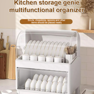 Lazy Kitchen Organizer Double Dish Rack Home Kitchen