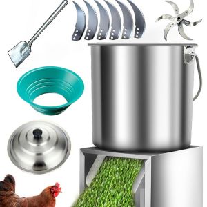 COD Stainless Steel Animal Feed Grinder Electric Vegetable Chopper Forage Shredder Multi-Grinder Household Agricultural Shredder Copper Motor High Efficiency Portable Livestock Feed Making Tool for Farm Home Garden Breeding Usefor Farm Home Garden Breedin