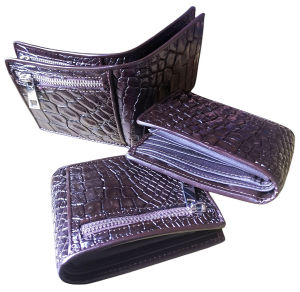 Bifold Wallet Very Pretty Cool Black Crocodile Leather