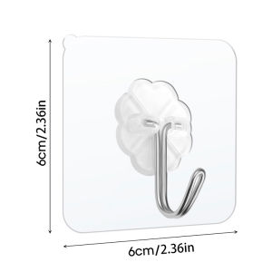 Transparent Self Adhesive Wall Hooks / Bathroom Kitchen Storage Stickers Holder / Heavy Duty Strong Adhesive Hook