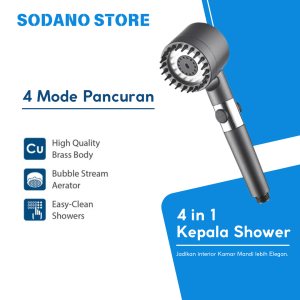 Kepala Hand Shower Sower Handshower Pancuran Kamar Mandi Turbo Bertekanan Tinggi Hitam Elegan Premium