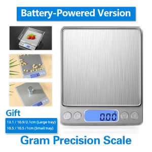 3KG/0.1g Kitchen Scale Weighing Scales Digital Bake Bakery Food Diet Weighing Scales with 2Pcs Scale Trays