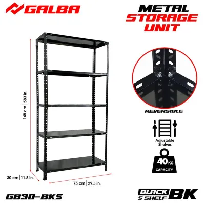 GALBA Galvanized Steel Storage Rack Metal Shelf GB White/Black/Silver