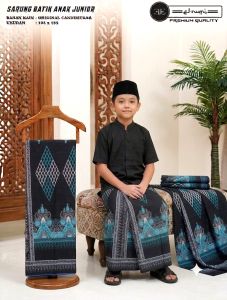Sarung Anak Laki Laki Bahan Katun Premium Motif Cap dan Bordil Original Elrumi