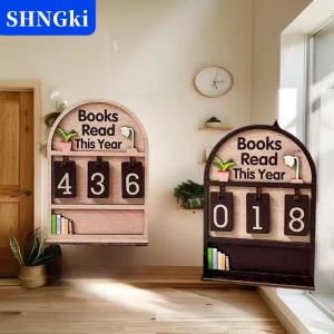 SHNGki Cuốn sách bằng gỗ đọc năm nay truy cập đọc thách thức theo dõi giá sách Câu lạc bộ Lớp học trang trí năm mới quà tặng cho gia đình MỌT SÁCH