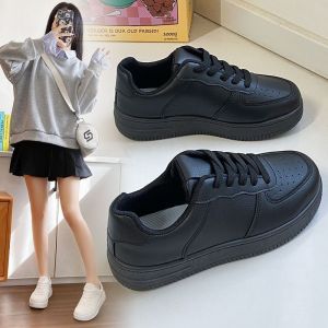 [Free Shipping] Thick-Soled Black Sneakers New Summer Styles For Women Versatile For Campus Wear Casual Sporty And Suitable For Commuting
