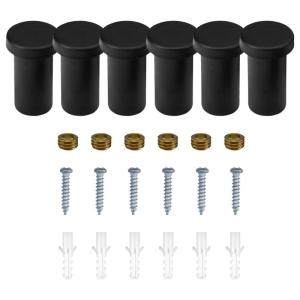 Bộ 6 móc không gỉ màu đen thực tế chức năng Móc treo khăn hoàn hảo cho tổ chức gia đình và tối ưu hóa không gian