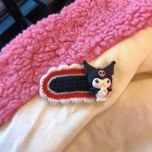 Kẹp tóc mái dệt len kim viền trắng họa tiết hoạt hình ngọt ngào đáng yêu cho nữ K182