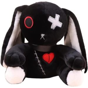DJRGS Spooky Gothic Bunny Plush Toy Dark Series Gothic Rabbit Plush Doll Plush Rabbit Toy Cute Stuffed Animal Doll Halloween