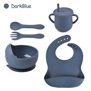 LAKOE 5 In 1 Peralatan Makan Bayi Silicone/Hampers Newborn Baby Feeding Set Silicone Alat Makan Mpasi Bayi