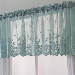 Lace Short Curtain Mesh Lace Flower Curtain Kitchen Dining Room Home Window Decor