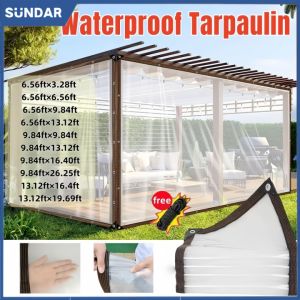 SUNDAR Transparent Waterproof Rainproof Shed Cloth Thickened Tarp Plant Garden Outdoor Clear Poly Car Cover