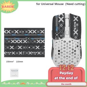 BAREN 15x11cm DIY Anti-Slip Wireless Gaming Universal Style Mouse Sticker Sweat-Proof Mouse Grip Tape Wear-Resistant PC Desktop Laptop