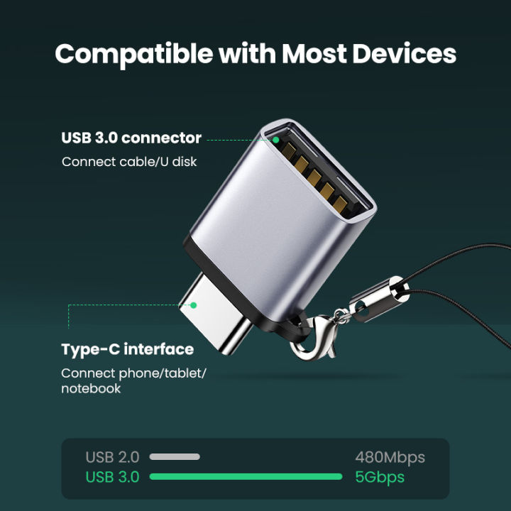 UGREEN%20Type%20C%20to%20USB%203.0%20Adapter%20USB%20C%20OTG%20Converter%20Thunderbolt%203%20for%20Chromebook%20Macbook%20Huawei%20P9%20/P10/P20/Mate%209/Mate%2010%20Samsung%20S22%20Samsung%20S8%20Xiaomi%204C%20Nexus%205X%206P%20LG%20G5%20-%20Image%206