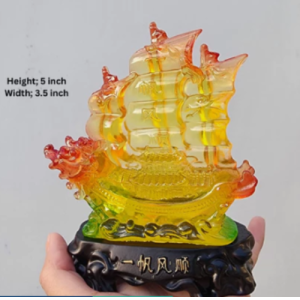 Yojmart store Wealth Ship Citrine Business Success  Blessed Cleansed Money Catcher Figurine
