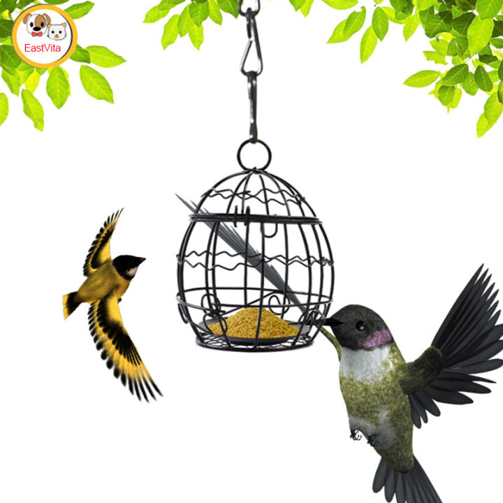 Bird Feeder Iron Hanging Fat Ball Holder Bird Treat Box Feeding Tools 