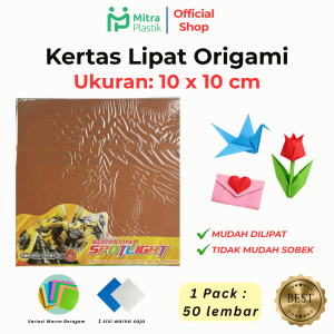 Kertas Lipat Origami 10x10 Kecil Ogata 1 Sisi Warna Warni