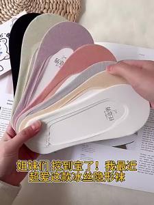 [Free Shipping] Ice Silk Boat Socks For Women Summer Thin Low-Cut Invisible Socks That DonT Slip Off Mesh Breathable Pure Cotton Sock Soles For WomenS High Heels