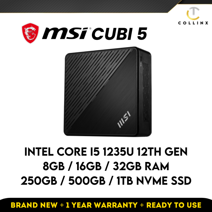 MSI CUBI 5 12M INTEL CORE i51235U 12TH GEN Mini PC / Ready to Use