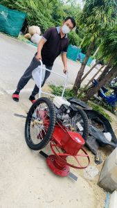 รถเข็นตัดหญ้า SANAM / รถเดินตามตัดหญ้าพร้อมเครื่อง HONDA 5.5 แรงม้ารุ่น GX-160 ✨ พร้อม ใบมีด (ของ พร้อมอุปกรณ์) ✨ เทสก่อนส่งทุกตัว ประกัน 1ปี