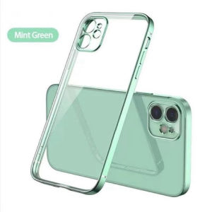 Soft case Bahan Metal Bening Untuk iPhone X 11 12 13 14 PRO MAX
