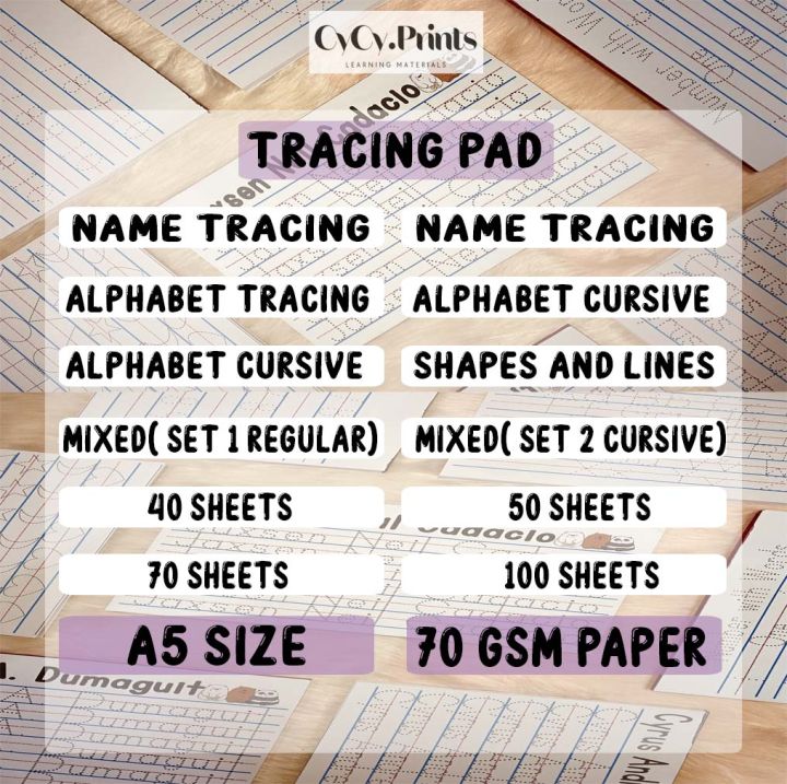 Tracing Pad 50 SHEETS ( NAME,ALPHABET,NUMBERS,SHAPES AND LINES) FREE ...