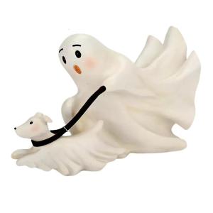 2025 Halloween Specter Doggy Statue Decoration Funny Cute Resin Cowboy Specter Horror Specter Desktop Ornaments Suitable for Home Party Bookshelf Outdoor Garden Gift Decoration