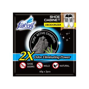 FARCENT Deodorizer Shoe Cabinet 60g x 2 ( Charcoal )