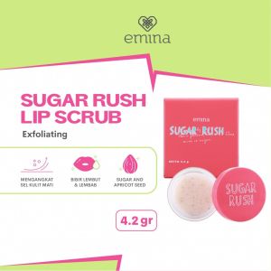 EMINA Sugar Rush Lip Scrub 4.2g || Scrub Bibir Exfoliasi Emina || Perawatan Bibir