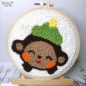 SG STOCK DIY Punch Needle Embroidery Kit DIY Textured Wall Art Embroidery Kit Beginner-Friendly Rug Punch Needle Craft Set