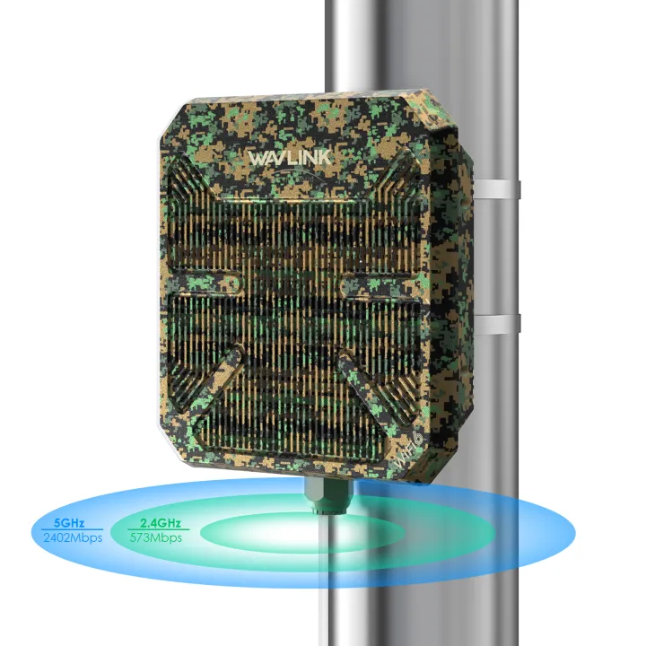 WAVLINK WiFi6 Outdoor Access Point, Dual Band 2.4G+5G AX3000 Long Range Outdoor WiFi Mesh with PoE/4x12dBi High-gain Antennas/IP67 Weatherproof
