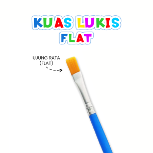 Kuas lukis paint brush flat & round untuk Cat air Cat akrilik Cat minyak