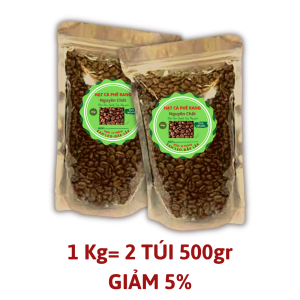 Cà phê hạt rang mộc robusta organic Đắk lắk hương vị đậm đà mùi thơm quyến rũ