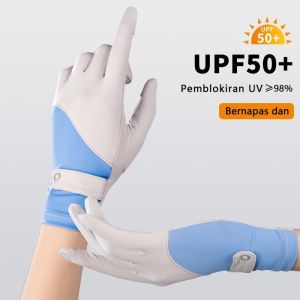 Sarung Tangan Wanita Motor Outdoor Olahraga Sarung Tangan Anti UV Pelindung Matahari Mittens Wanita Fashion Fitness Mittens Wanita Touch Screen lucu Pink Setengah Jari Fingerless Gloves